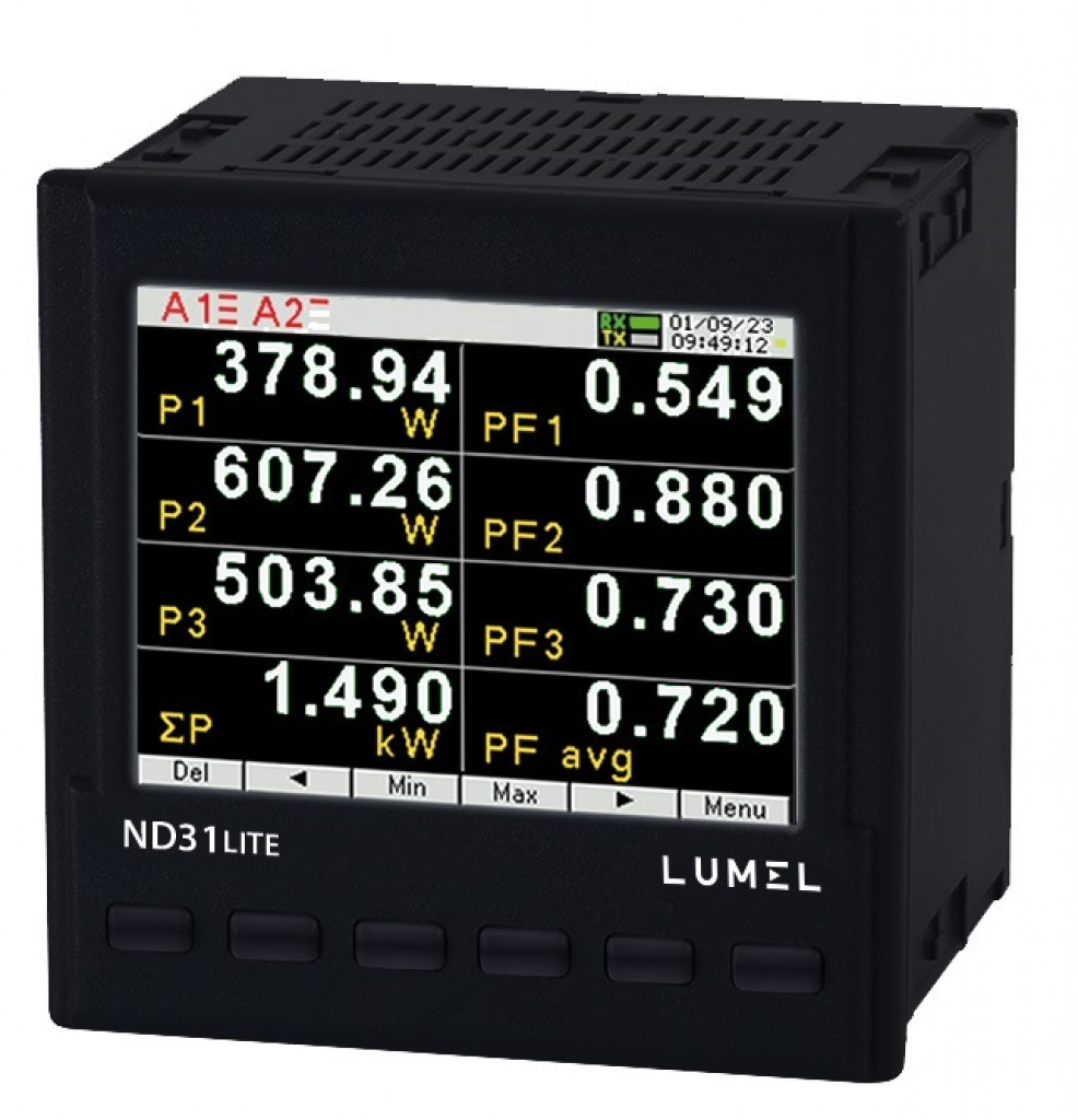 Power network meter with Modbus RTU (RS485) protocol Lumel